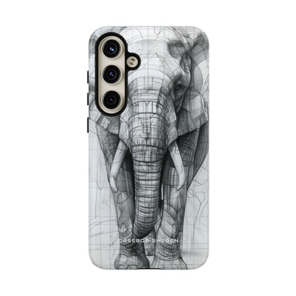 Elephant Line Geometry Samsung S24 - Tough Phone Case