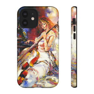 Oil panting - Girl playing Violoncello - Protective Phone Case