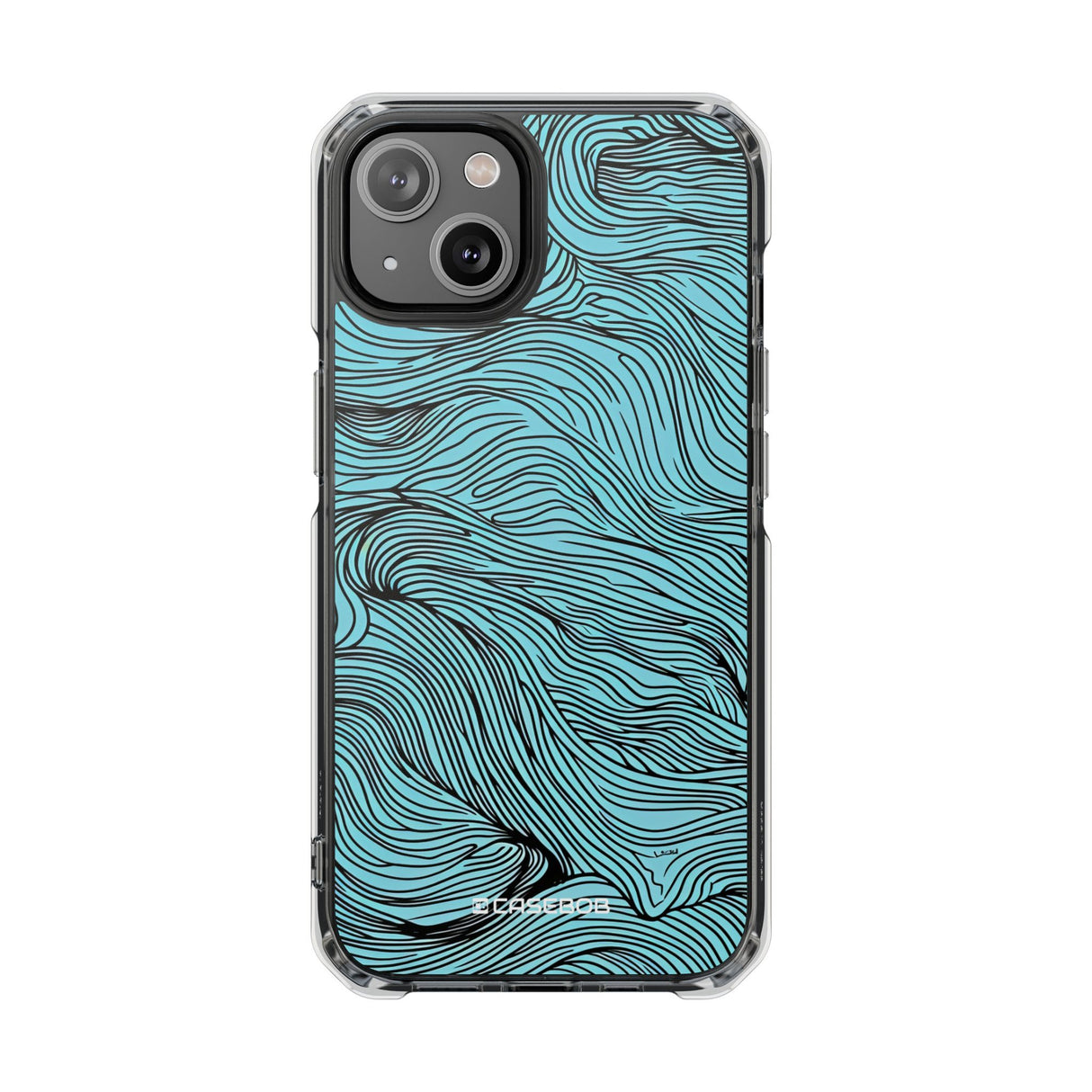 Wavy Serenity - Phone Case for iPhone (Clear Impact - Magnetic)