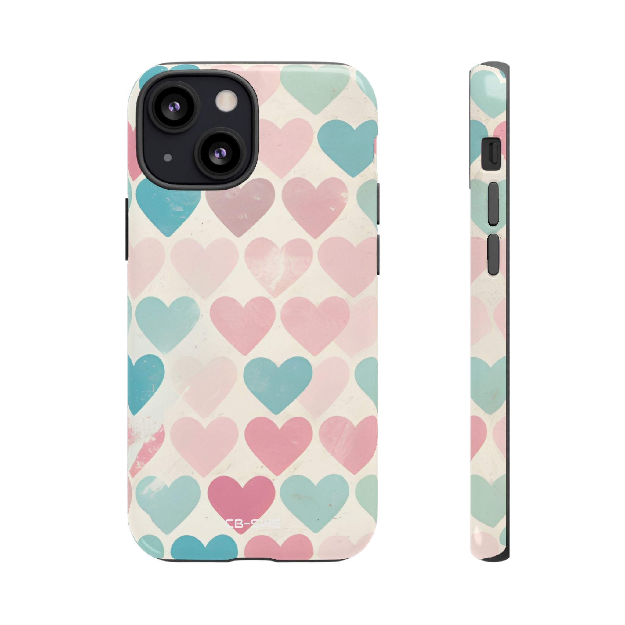 Retro Hearts Symmetry - iPhone Case