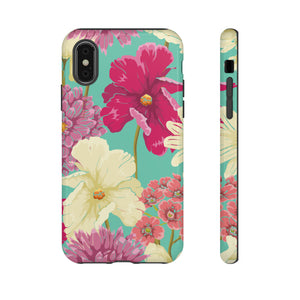 Colorful flowers in watercolor iPhone case (Protective) - Protective Phone Case