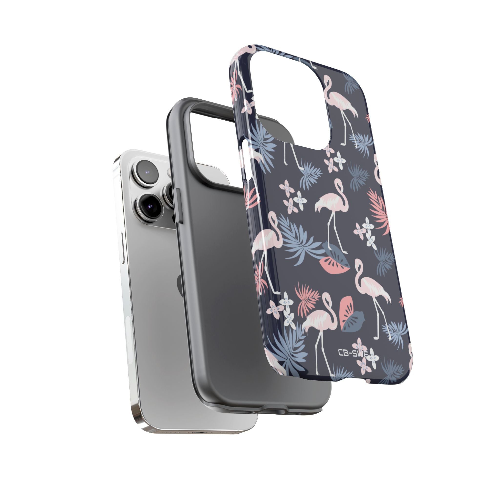 Flamingos Dance Playfully - iPhone Case