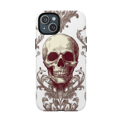 Gothic Skulls and Ornate Foliage iPhone 15 | Tough+ Phone Case