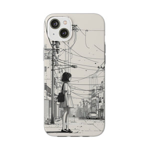 Urban Solitude Sketch | Flexible Phone Case for iPhone