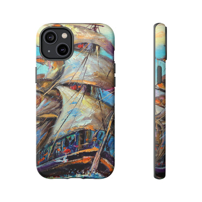 Oil painting - Sailboat - Protective Phone Case