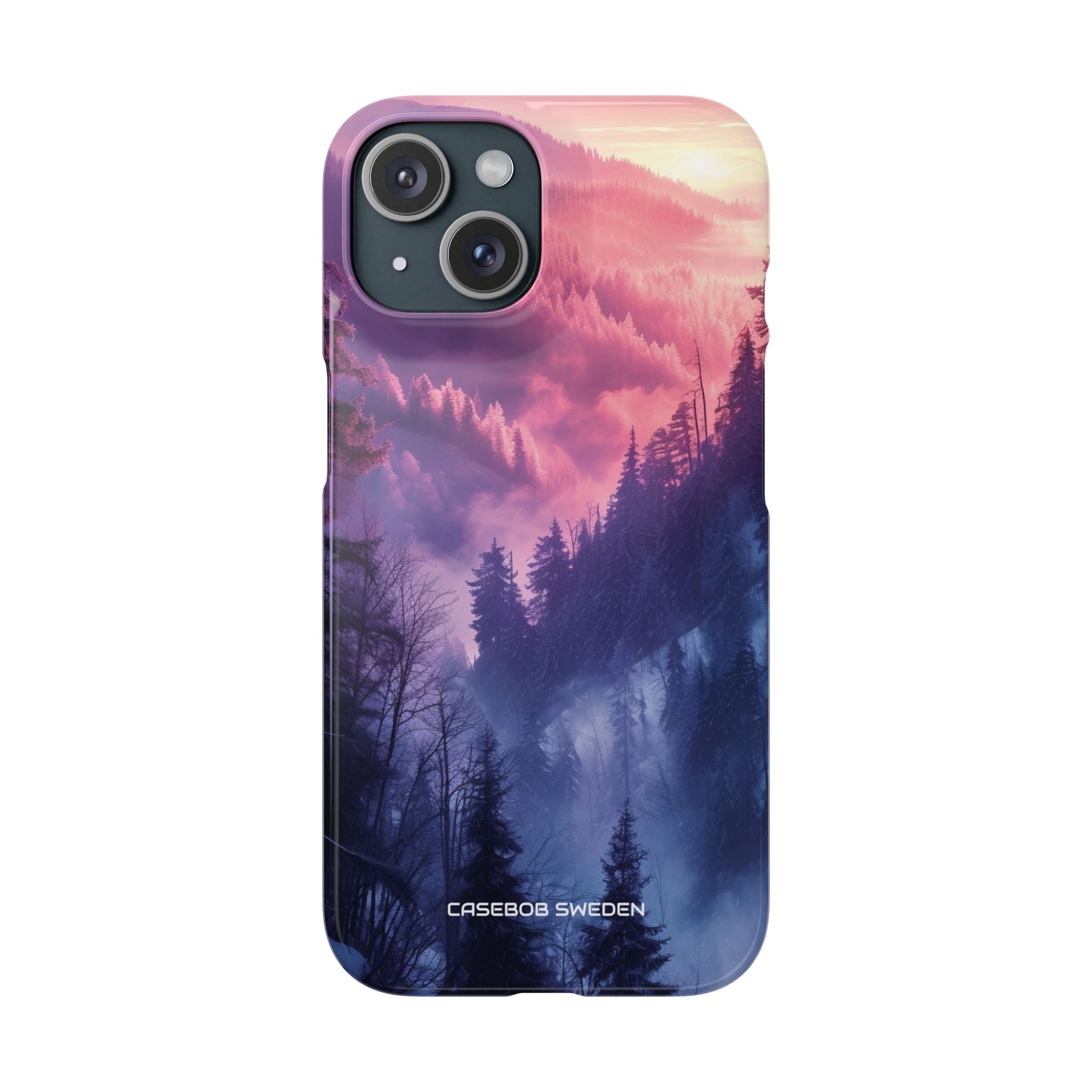 Misty Forest Serenity - Slim iPhone 15 Phone Case