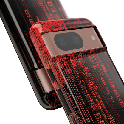 Crimson Glyphs Google Pixel 8 Case - Tough
