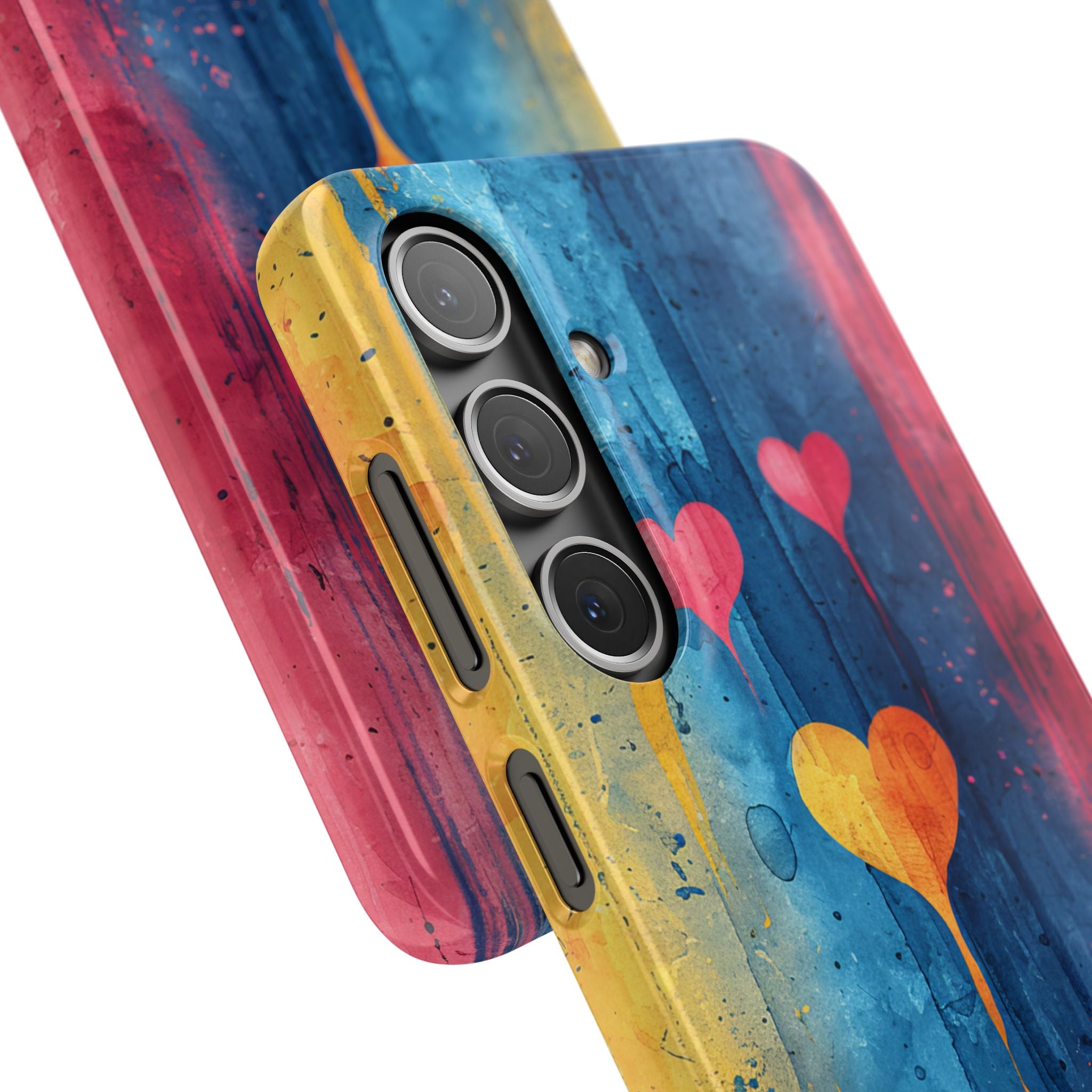 Hearts Watercolor Art - Slim Samsung S24 Phone Case