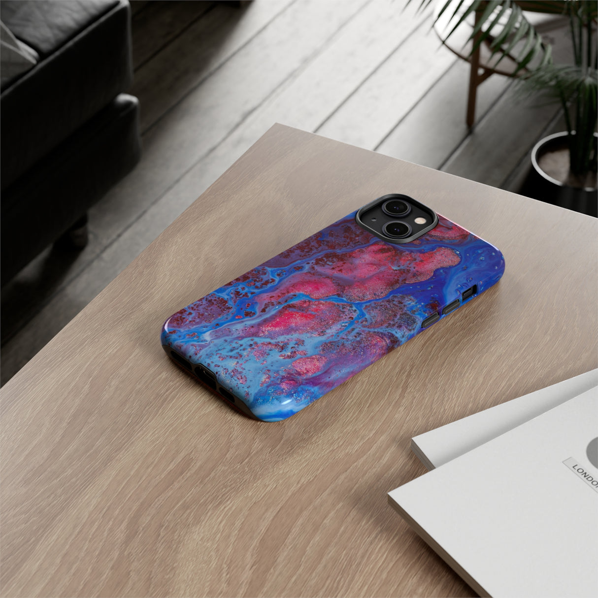 Red Mountain Ink Art iPhone Case (Protective) Phone Case