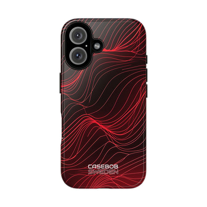 Crimson Waveform Flow iPhone 16 - Tough