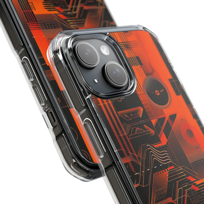 Orange Circuit Dreams iPhone 15 - Impact Clear+