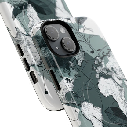 Botanische Weltkarte iPhone 15 – Tough+