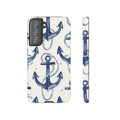 Navy Anchor Tapestry  Samsung S21 - Tough