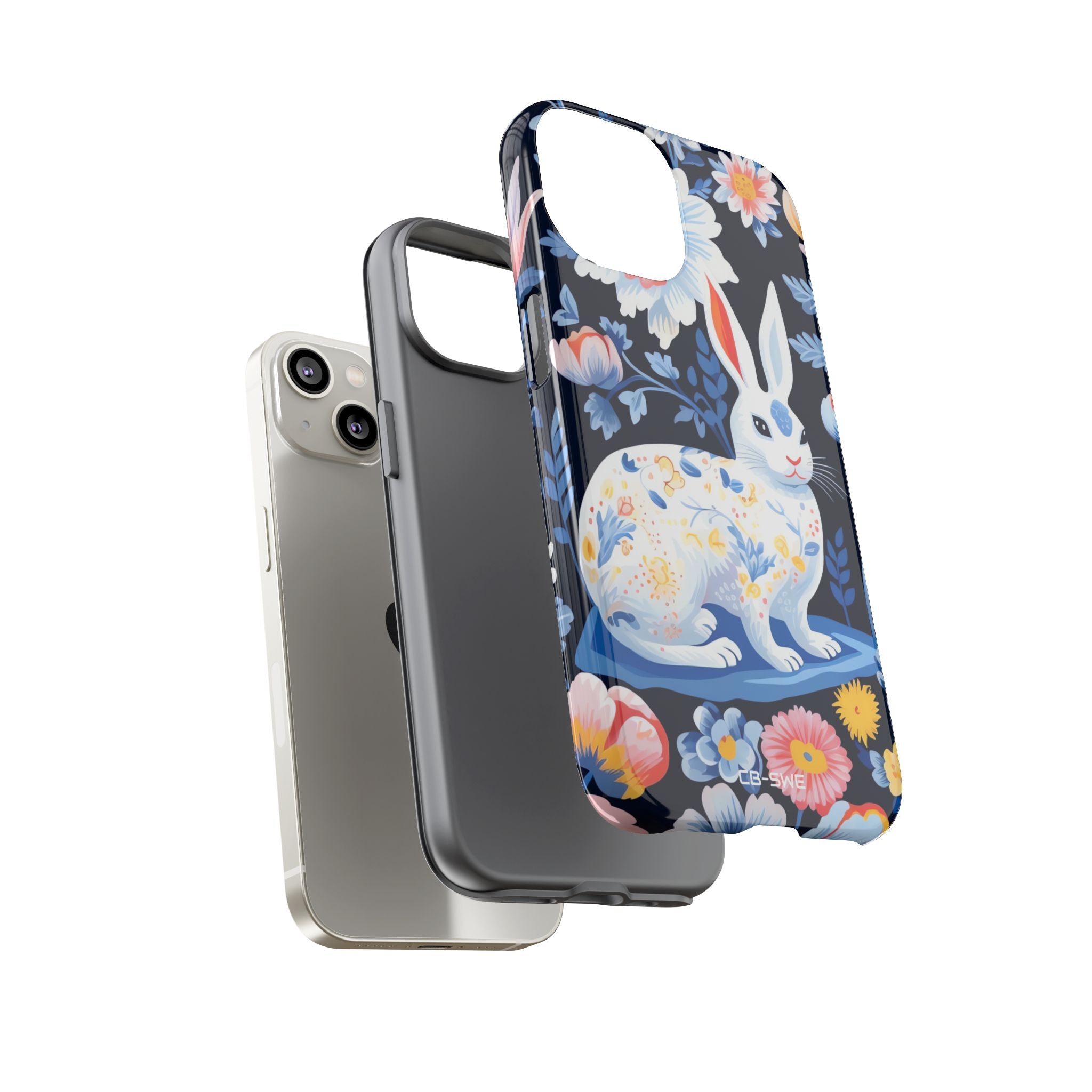 Floral Rabbit Dances - iPhone Case
