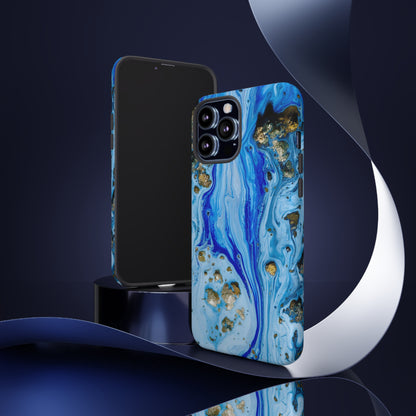 Blue Ice Ink Art iPhone Case (Protective) Phone Case