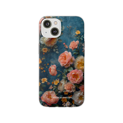 Blue Floral Elegance - Flexi iPhone 14 Phone Case