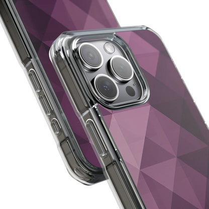 Paarse geometrische mozaïek iPhone 15 - Impact Clear+