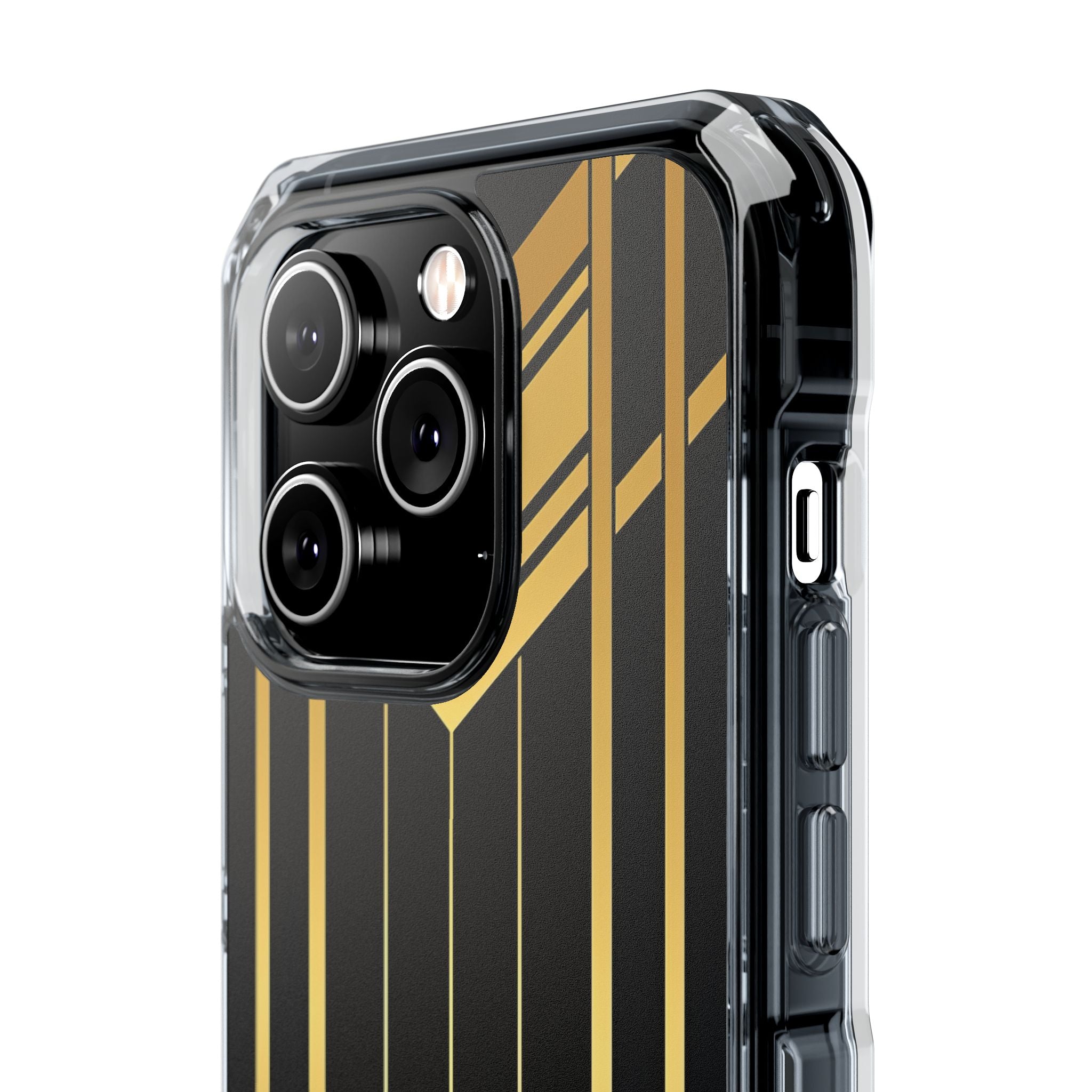 "Golden Art Deco Symmetry in Geometric Elegance" iPhone 14 - Clear Impact Phone Case