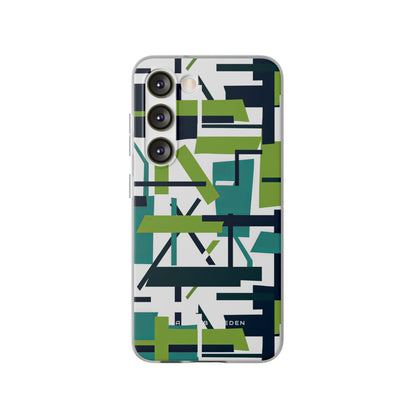 Green Geometry Glide Samsung S23 - Flexi Phone Case