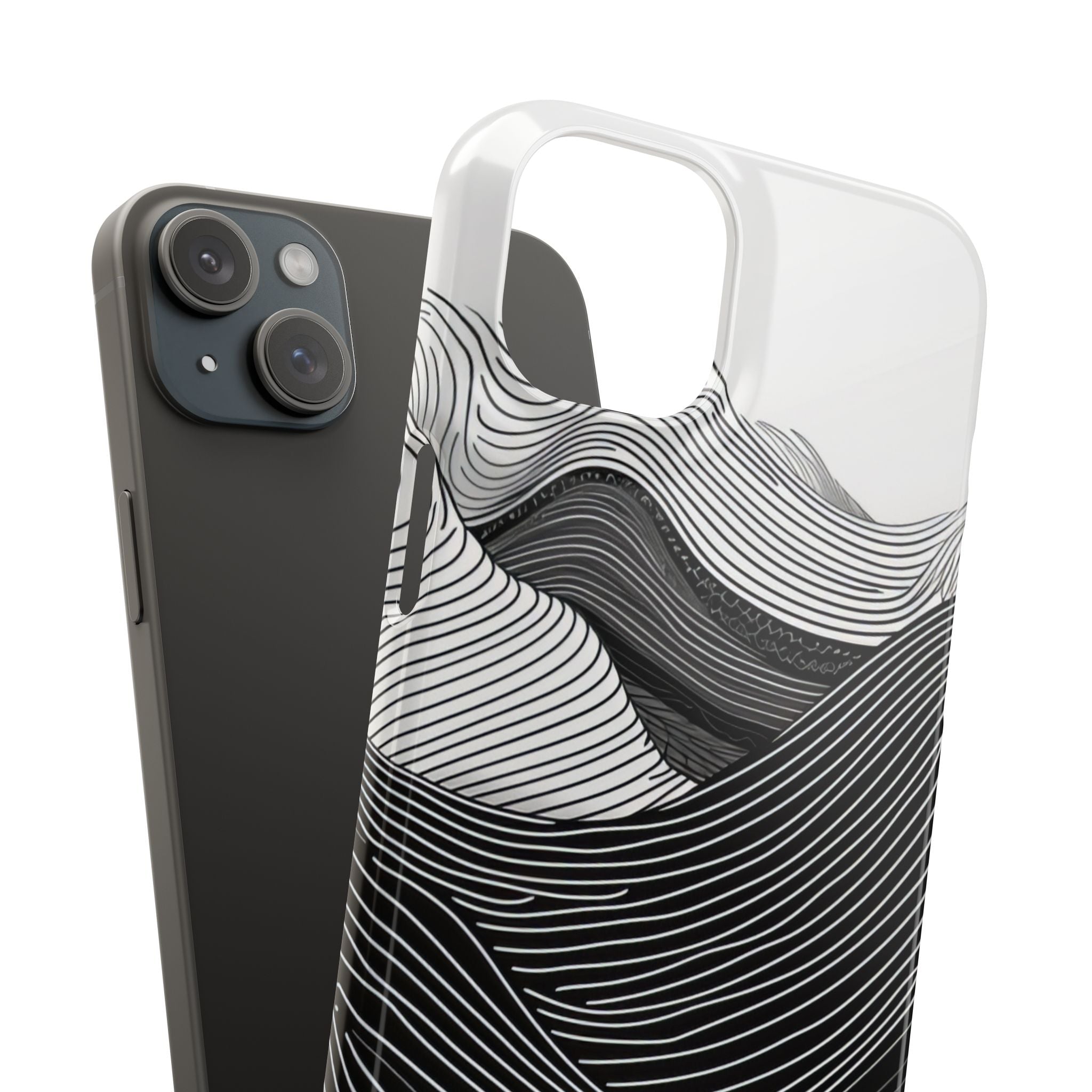 Undulating Horizon Waves iPhone 15 - Slim Phone Case