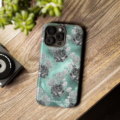 Teal Floral Elegance - iPhone Case