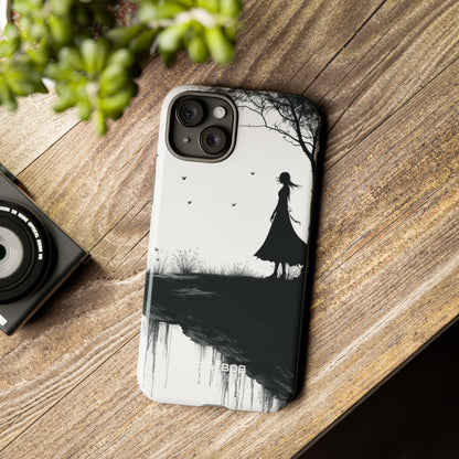 Silhouette sulla scogliera solitaria iPhone 15 - Tough