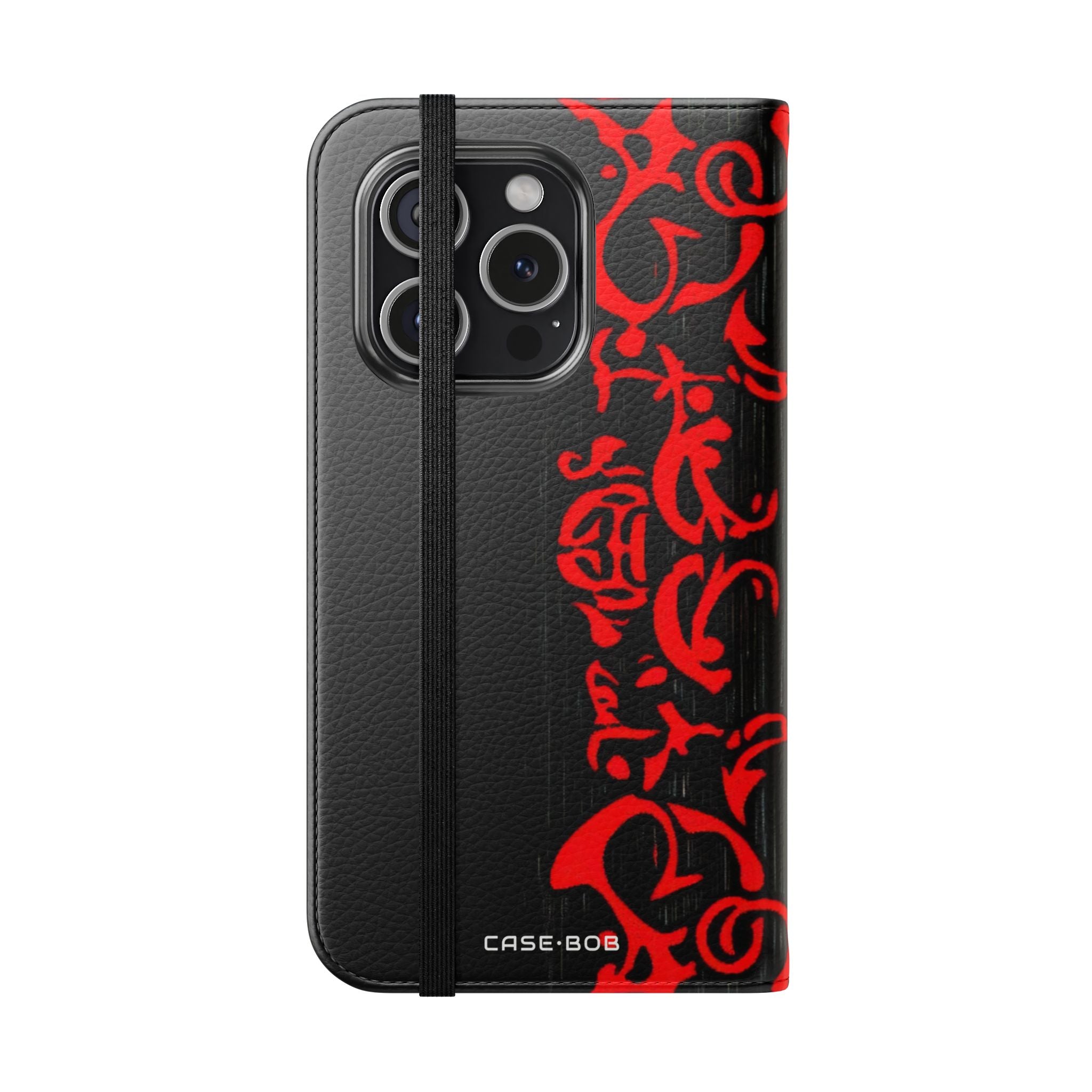 Crimson Swirl - iPhone 15 Pro Case - Wallet