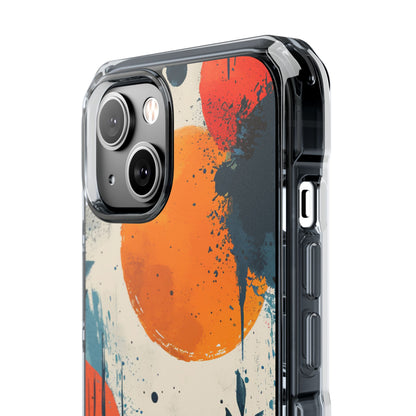 Orange Blue Splash - Clear Impact iPhone 14 Phone Case