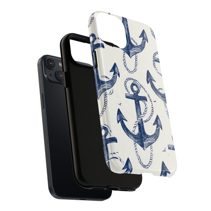 Navy Anchor Tapestry iPhone 14 - Tough+