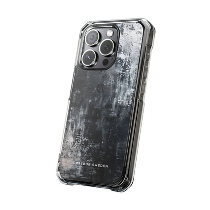 Textured Monochrome Blossom iPhone 15 - Clear Impact Phone Case