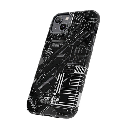 Futuristic Circuit Grid iPhone 14 - Tough
