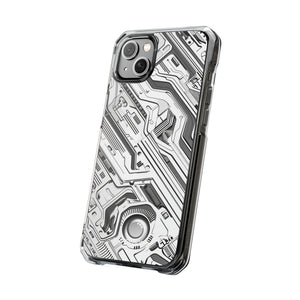 Techno Circuitry - Phone Case for iPhone (Clear Impact - Magnetic)