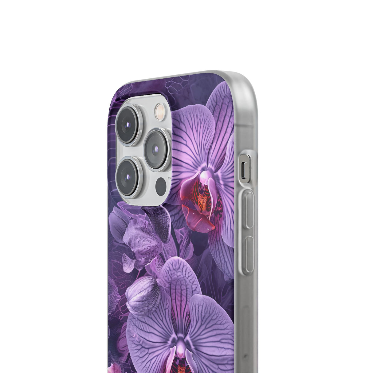 Strahlendes Orchideen-Design | Handyhülle für iPhone (flexible Hülle) 