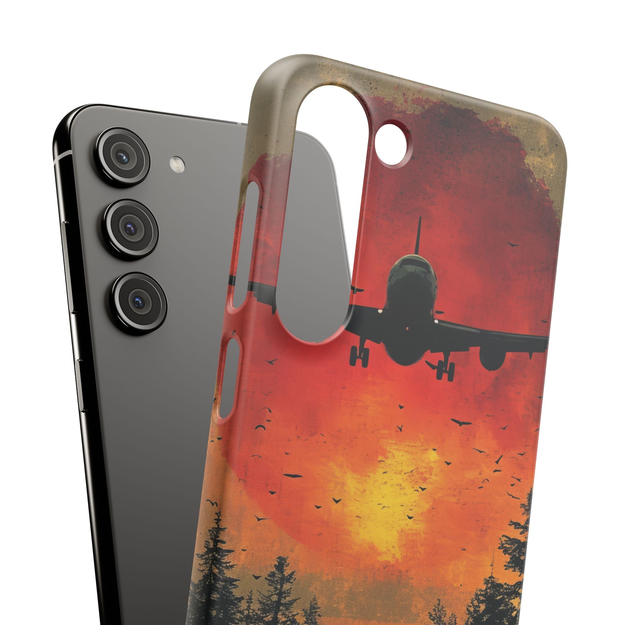 Vintage Sunset Airplane Silhouette Samsung S23 - Slim Phone Case