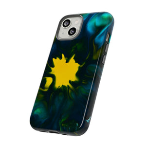 Yellow Spot Ink Art - Protective Phone Case