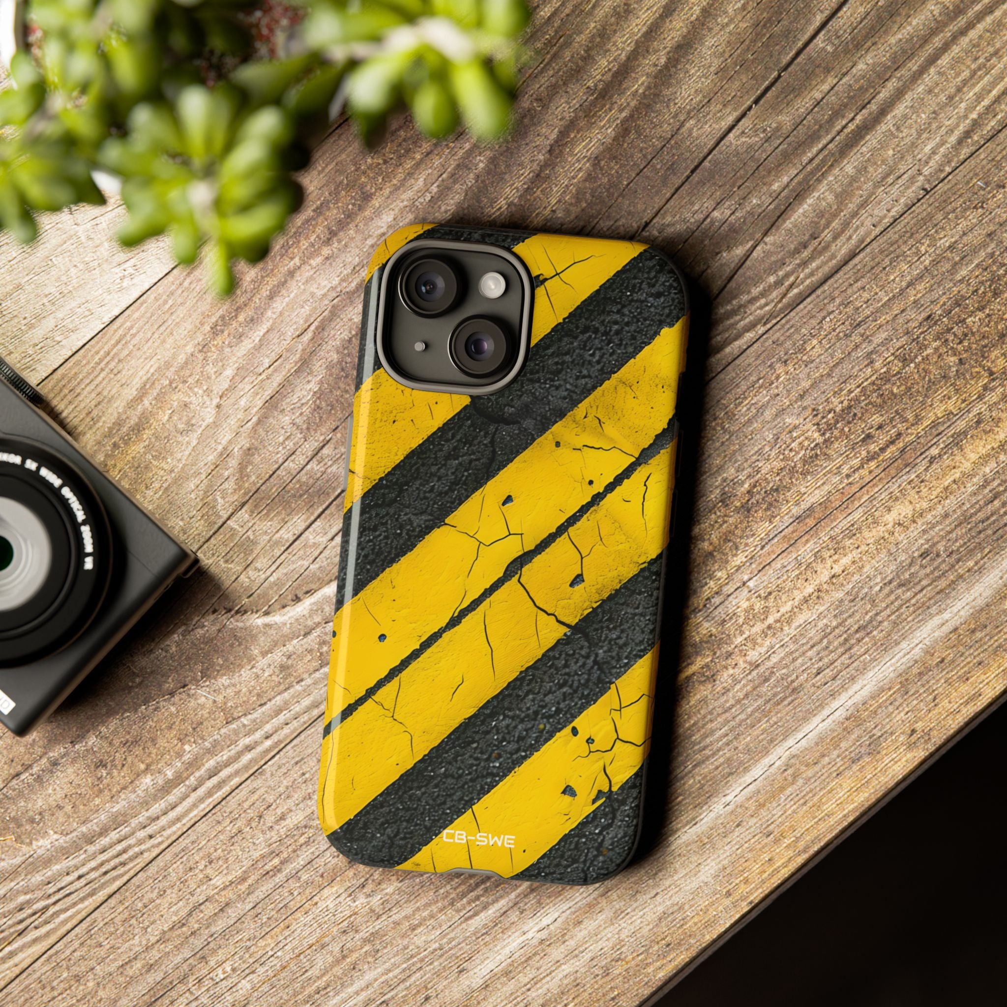 Cracked Hazard Lines - iPhone Case