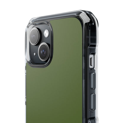 Dark Olive Green iPhone 15 - Clear Impact Phone Case