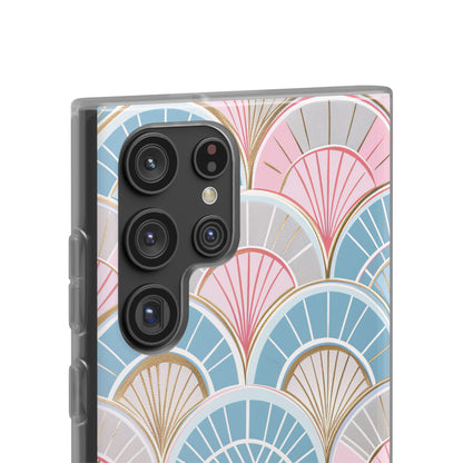 Art Deco Pastel Fan Pattern - Flexi Samsung S22 Phone Case