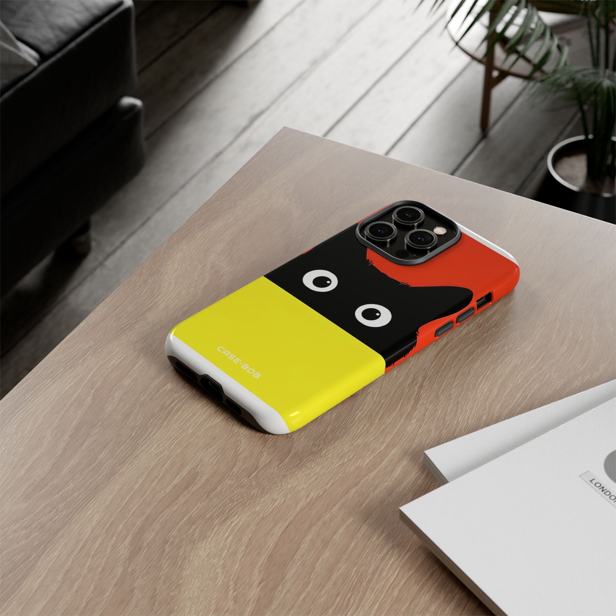 Peekaboo Cat Crimson iPhone 14 Pro Max Case - Tough