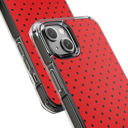 Crimson Dot Matrix iPhone 14 Plus Case - Impact