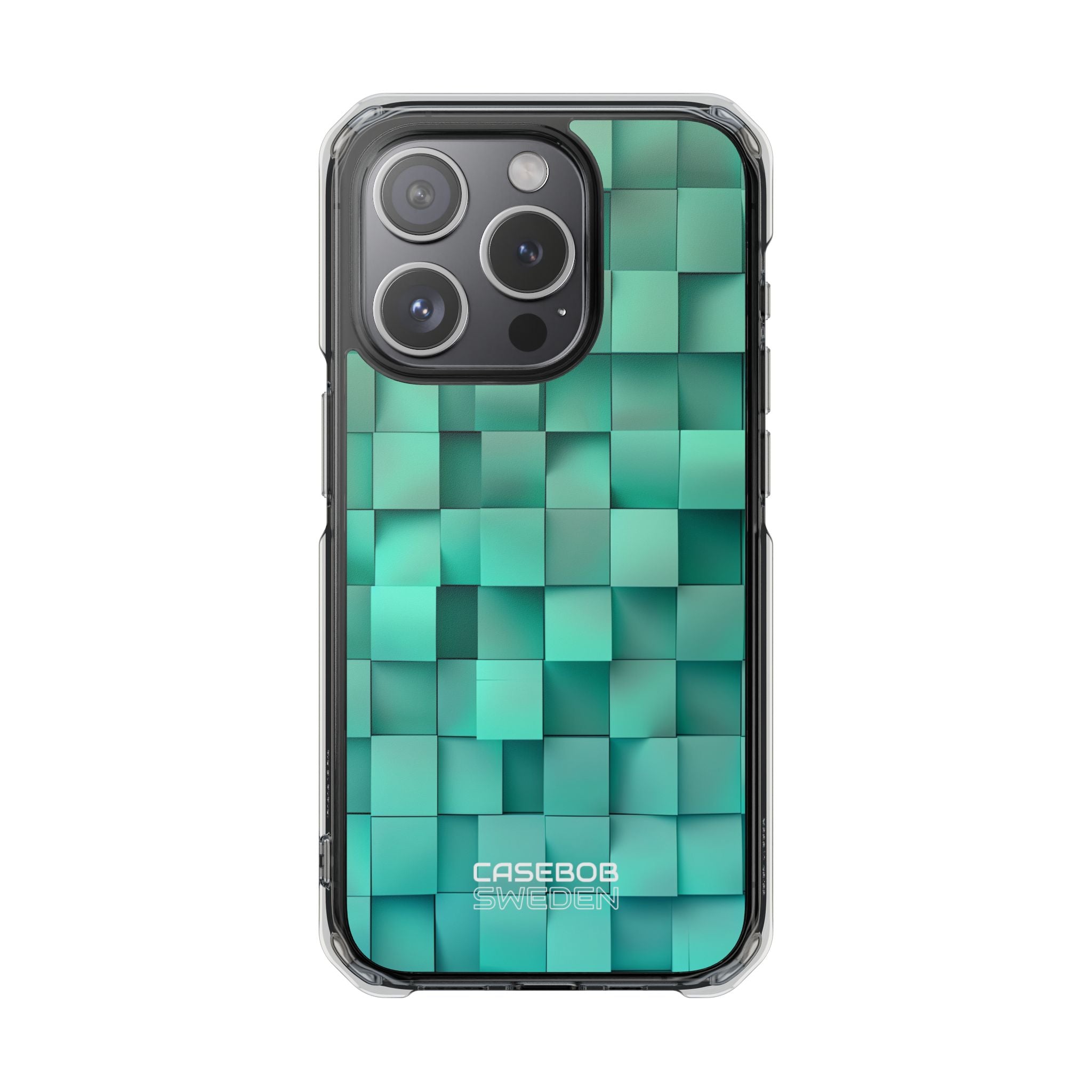 Folded Blue Squares iPhone 15 - Impact Clear+