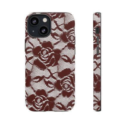 Red Lace Gothic Flower - Protective Phone Case