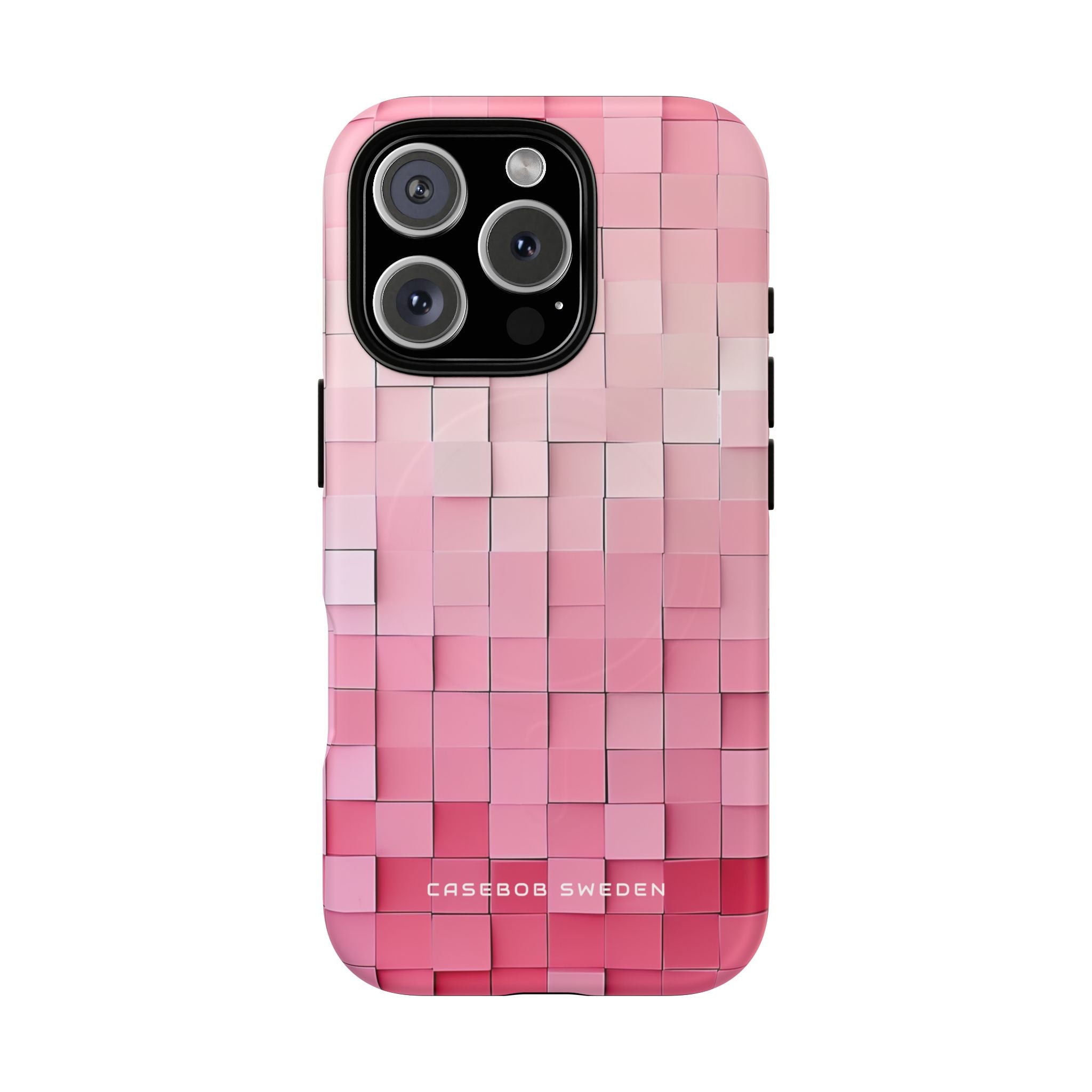 iPhone 16 Tough+ Handyhülle mit Mosaik-Muster in Rosa