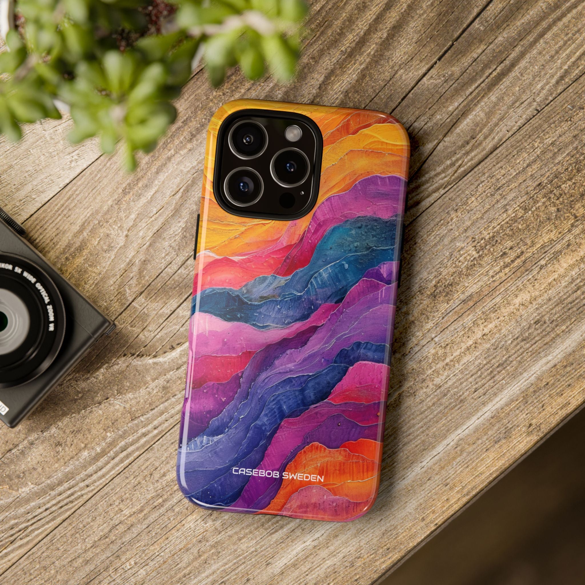 Vibrant Abstract Waves - Tough iPhone 16 Phone Case