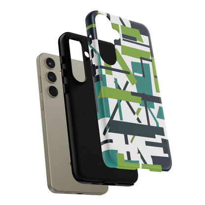 Green Geometry Glide Samsung S24 - Tough Phone Case