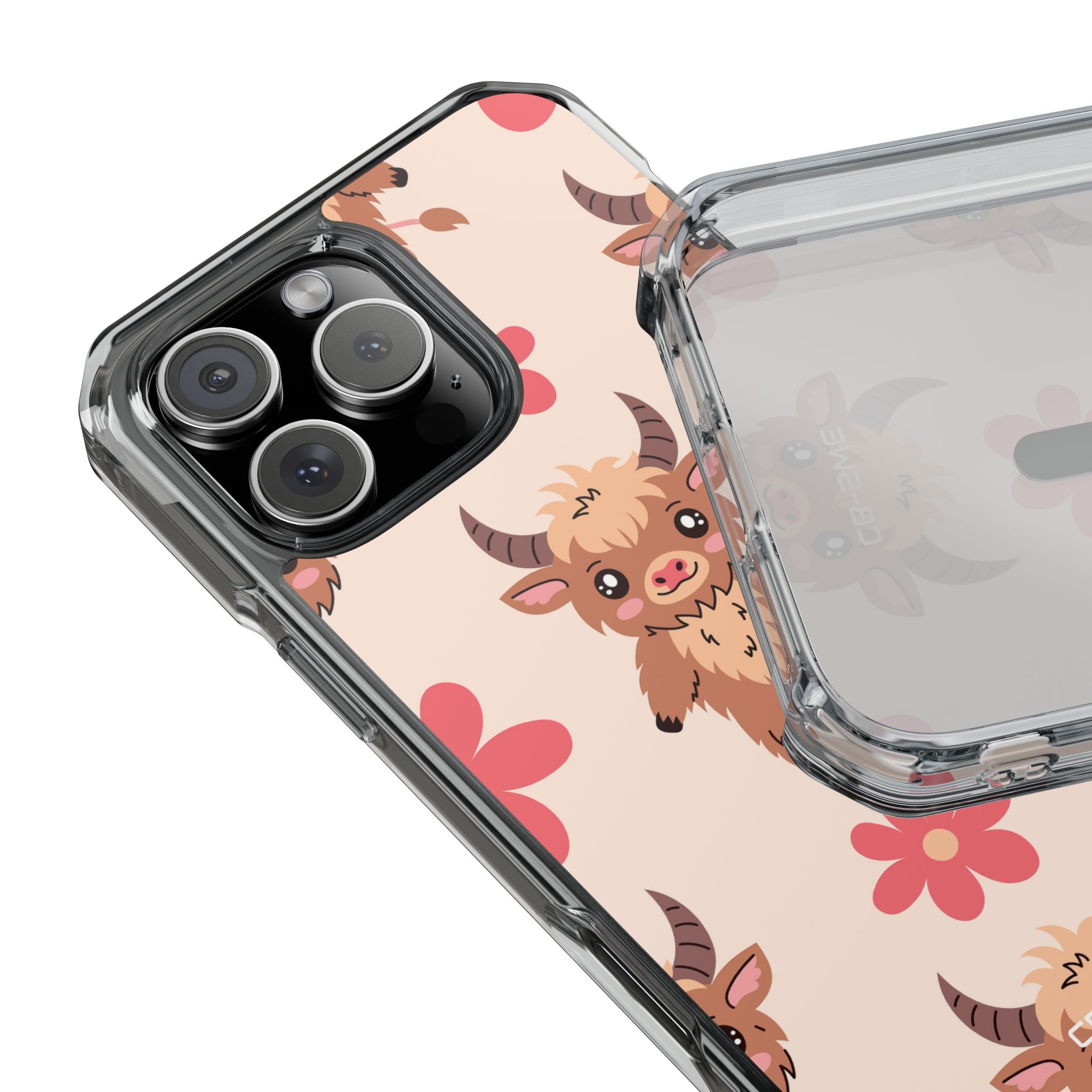 Cute Cattle & Flowers iPhone Case - Impact