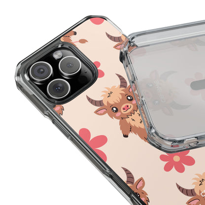Cute Cattle & Flowers iPhone Case - Impact