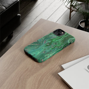 Light Green Ink Art iPhone Case (Protective) Phone Case