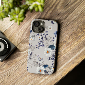 Watercolor Blue Summerflowers - Protective Phone Case