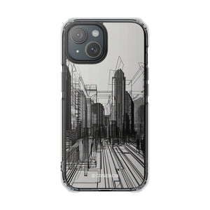 Urban Wireframe – Handyhülle für iPhone (Clear Impact – Magnetisch)